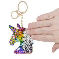 Unicorn  Flip Sequin Keychain For Kids In Bulk- Assorted