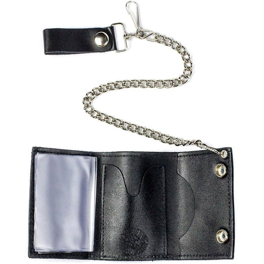 6"inch Trucker Leather Wallet with Chain - Set of 3"