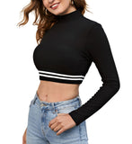 Fancy Fashion Women's House Women's Regular Fit Solid Cotton Full Sleeve Crop Top