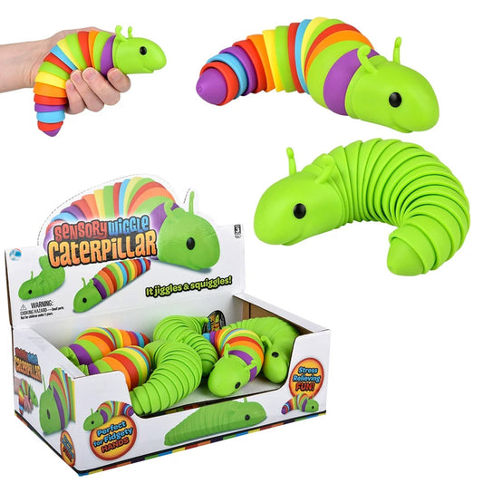 Sensory Wiggle 7.5" Caterpillar Toy- {Sold By Dozen= 39.99}