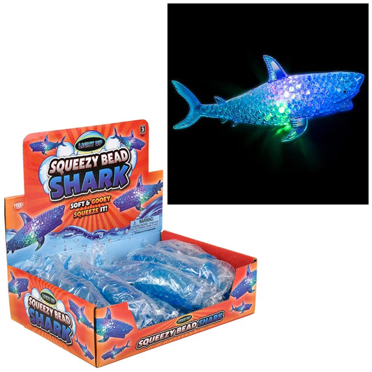 Light-Up Squeezy Bead Shark Toy- {Sold By Dozen= $29.99}