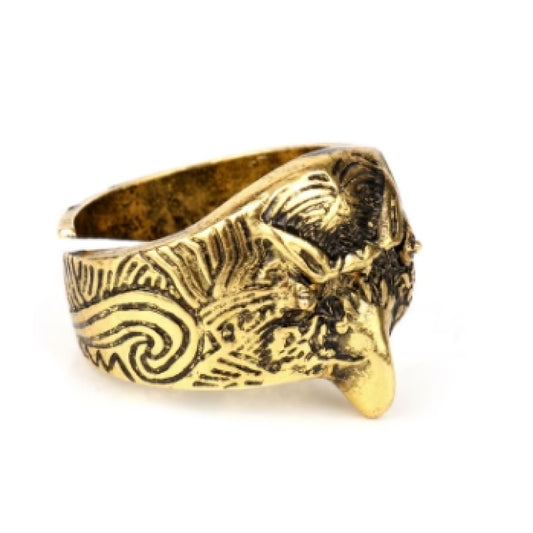 Wholesale Gold Eagle Head Designs Adjustable Metal Ring - Symbolic Jewelry