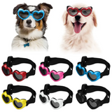 1009GP 1 Pcs Heart-shaped Small Dog Sunglasses Waterproof UV Protection Dog Cat Sun Glasses with Adjustable Strap Goggles Pet Products