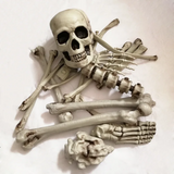 1707BA Halloween Skull Skeleton Bar Secret Room Escape Terror Decoration Props Simulated Human Skeleton Set Loose Bones Party Creepy