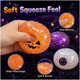 Halloween Soft Squishy Glitter Pumpkin Kids Toy - Assorted