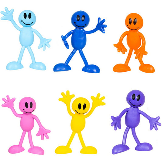 Wholesale 3" Smile Figure Bendable Toy - Assorted (Sold by DZ)
