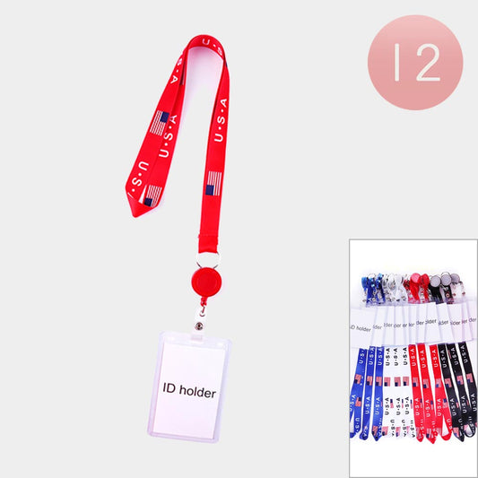 American Flag Keychain ID Holders (Sold by DZ=$23.88)