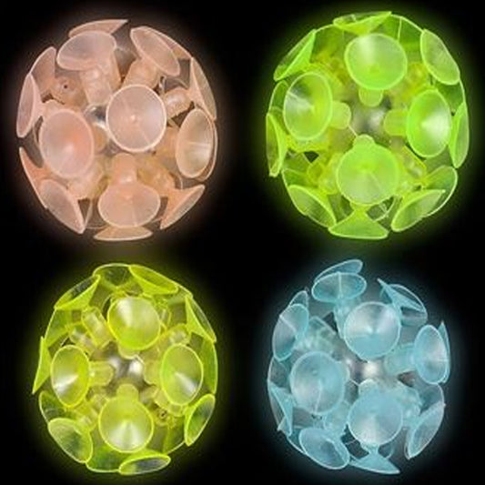 Suction Design 2" Glow In The Dark Rubber Balls Toy For Kids (Sold by DZ)