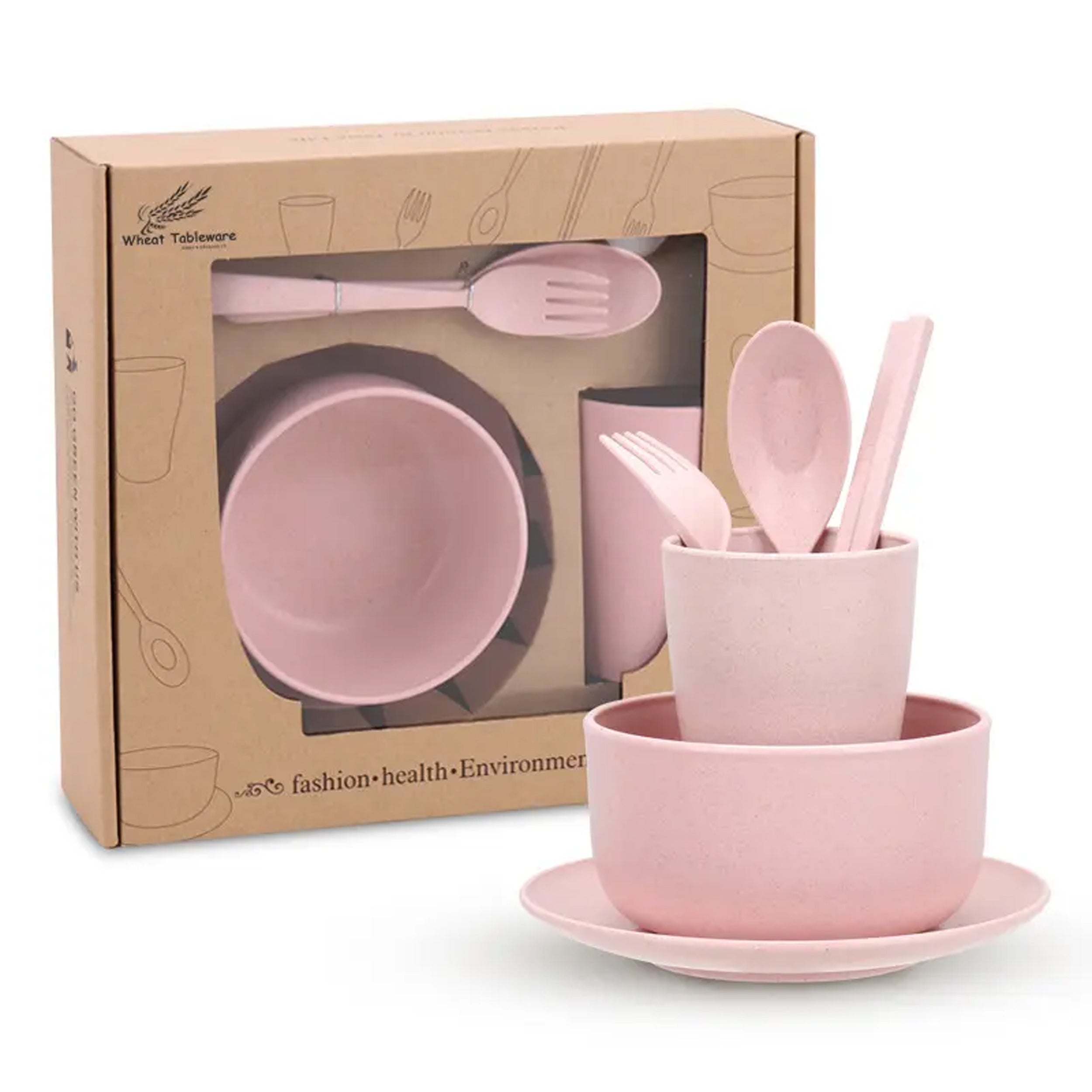 Eco Friendly Tableware Baby Wheat Straw Biodegradable Tableware Kids Table Sets