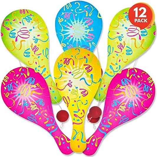 Neon  Paddle Balls kids Toys In Bulk- Assorted