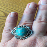 Adjustable Turquoise Beautiful Ring | Sky Blue Color Sterling Silver