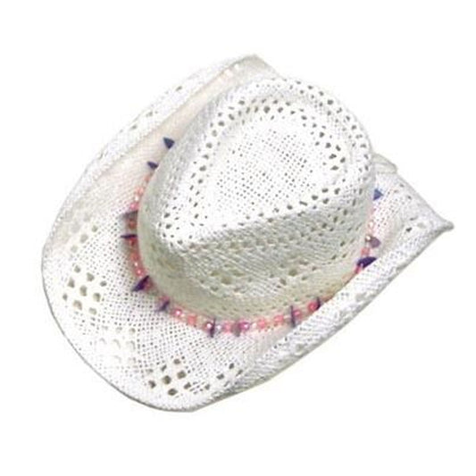 White Color Woven Cowboy Hats for Women - Stylish Western Headwear (Sold by Piece)