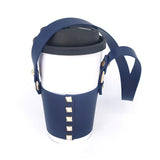 Studded Faux Leather Coffee Cup Sleeve With Strap (1 Dozen=$126.90)