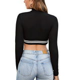 Fancy Fashion Women's House Women's Regular Fit Solid Cotton Full Sleeve Crop Top