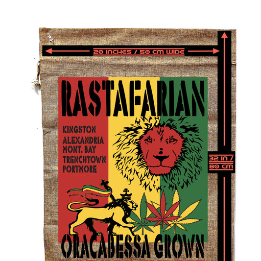 Rasta Brand Marijuana Burlap Bag - High-Quality Wall Decor and Storage