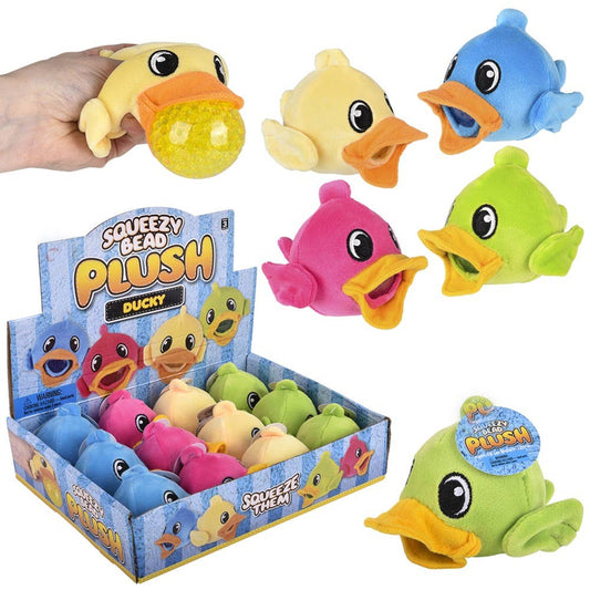 3" Ducky Squeezy Bead plush | Assorted (Dozen = $37.99)