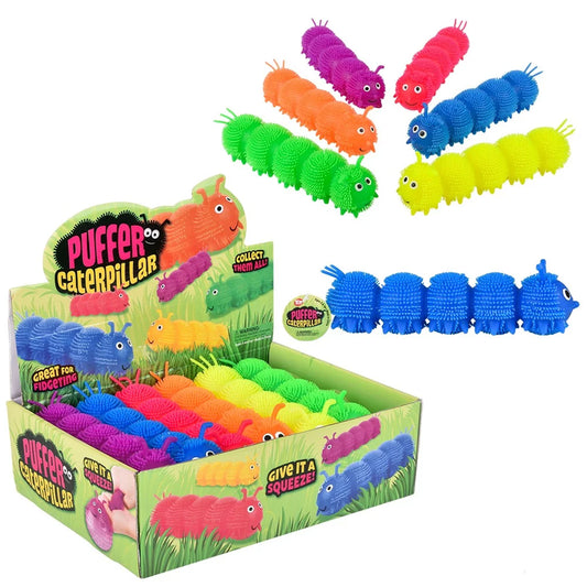 Wholesale Soft Puffer Caterpillar Toys- Assorted
