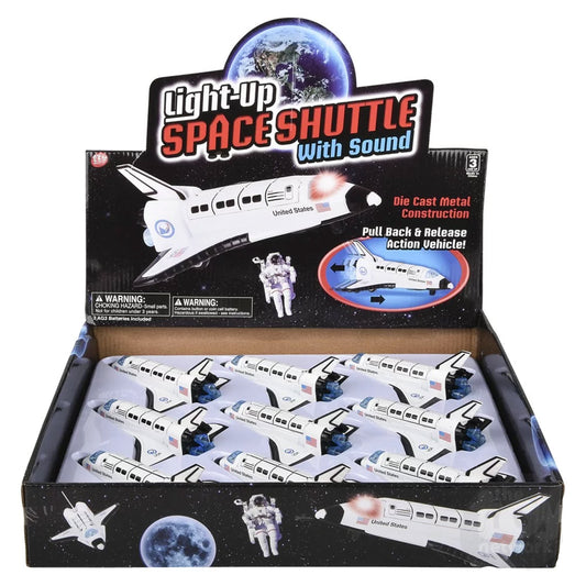 6" Die-Cast Pull Back Space Shuttle with Lights