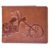 Men's Printed Tan Color Genuine Leather Blocking Coin Holder & Wallet