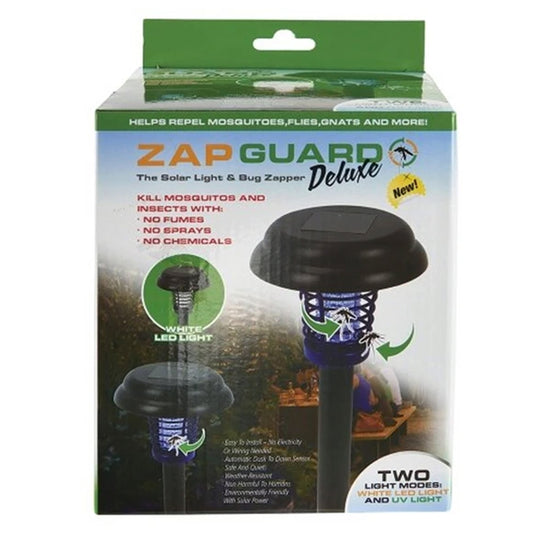 Zap Guard Deluxe Solar Powered Chemical Free Outdoor Light and Bug Zapper