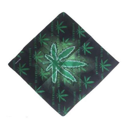 Wholesale Green Marijuana Leaf Printed Cotton Bandanna