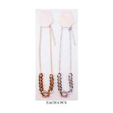 Rhinestone Embellished Link Metal Chain Necklaces (Sold by DZ=$23.88)