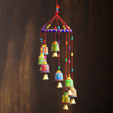 Wooden Decorative Handicraft Round Windchime Wall Art Bells For Main Door/ Living Room Home Decor