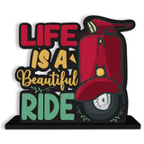 Artvibes Wooden Life is A Beautiful Ride Quotes Table