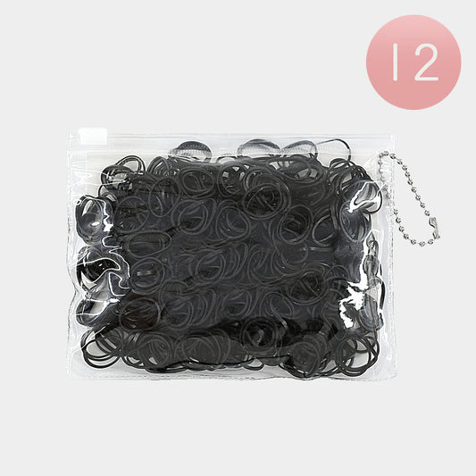 Rubber Hair Bands Black Color (Sold by DZ=$23.88)