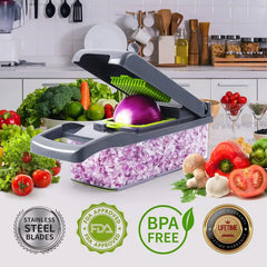 Vegetable Chopper Multifunctional 15 in 1 Food Cutter Kitchen Vegetable Slicer Chopper