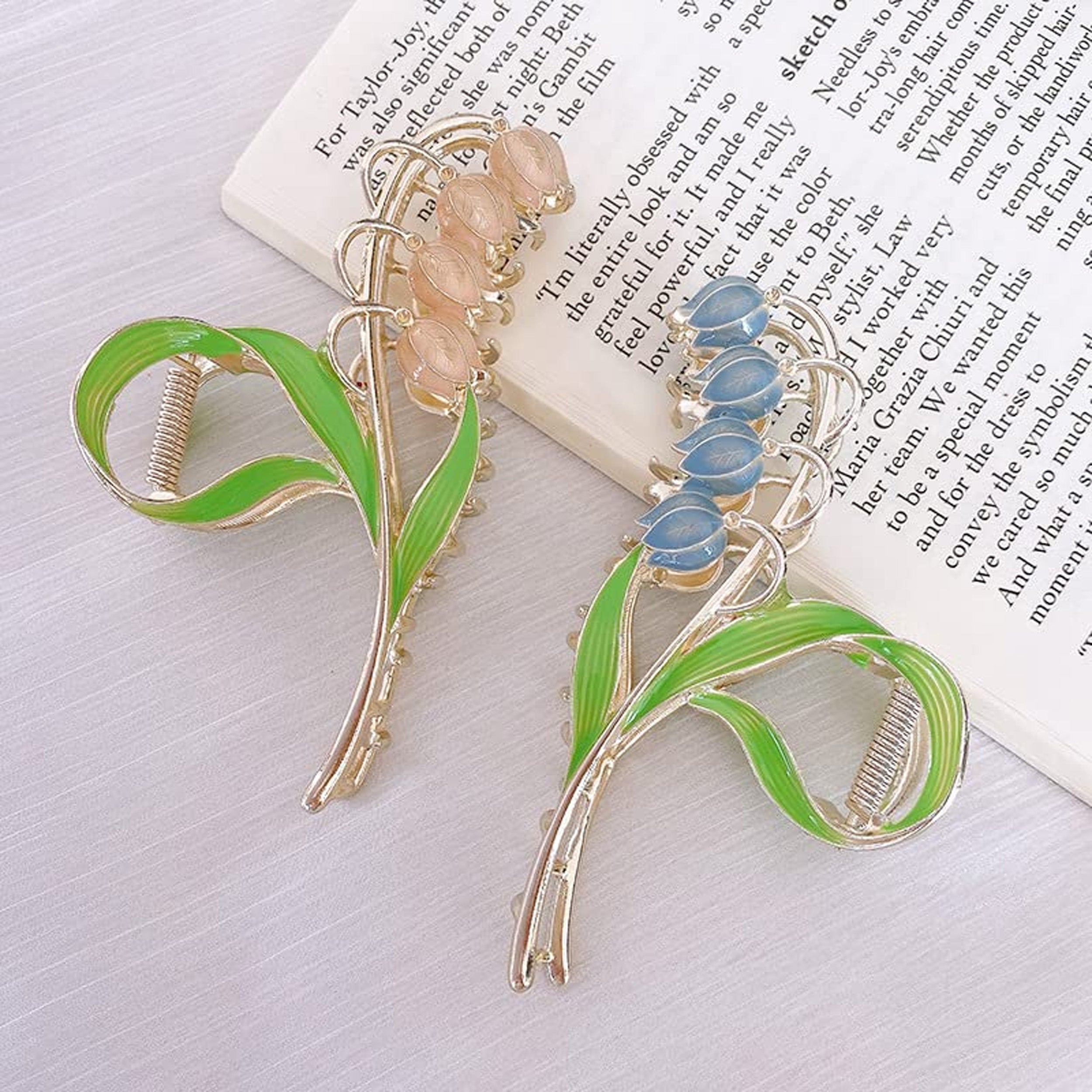 New Fancy Metal Pink Lotus Style Large Jaw Hair Clips Accessories Headwear For Women's