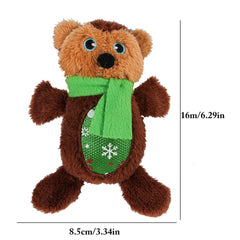 Wholesale New Christmas  Style  Bear Molar Squeaky Plush Chew Dogs Toy