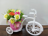 Cycle Shape Flower Vase With Flower Bunches