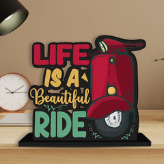 Artvibes Wooden Life is A Beautiful Ride Quotes Table