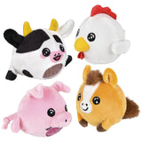 3" Farm Animal Squeezy Bead plush | Assorted (Dozen = $37.99)