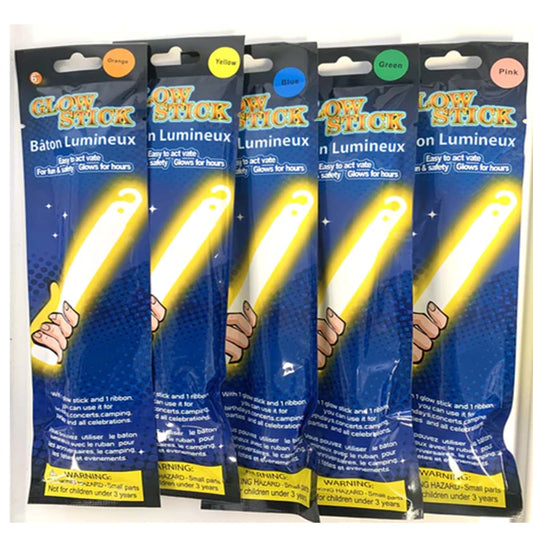 6 Inch Glow Sticks Assorted Color Glow Sticks (MOQ-12)