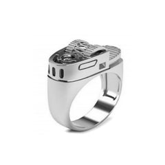 Wholesale Silver Lighter-Shaped Metal Biker Ring - Assorted Sizes