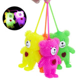 Teddy Bear Shape Light Up Flashing Puffer Ball Toy For Kids