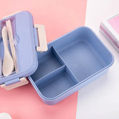 Wheat Straw Lunch Box Containers For Adults & Kids 3 in 1 Compartment