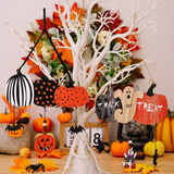 2907BA Haobei Cross-Border New Arrival Halloween Decorations Wooden Pumpkin Pendant Atmosphere Layout Ghost Bat Party Ornaments