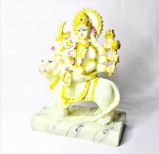 Goddess Maa Durga Sitting on Lion Marble Idol