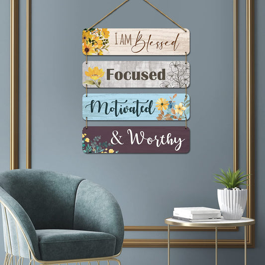 Positive Quotes Wooden Wall Art Hanging for Home Decor