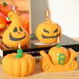 2808BA DIY Grimace Squash Silicone Candle Mould Funny Face Cushaw Resin Soap Mold Halloween Party Pumpkin Carriage Chocolate Cake Decor