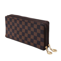 New Stylish Printed Check Premium Quality Leather Wallet/ Clutch Purse For Women's