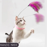 2307GP Interactive Cat Toys Funny Feather Teaser Stick with Bell Pets Collar Kitten Playing Teaser Wand Training Toys for Cats Supplies