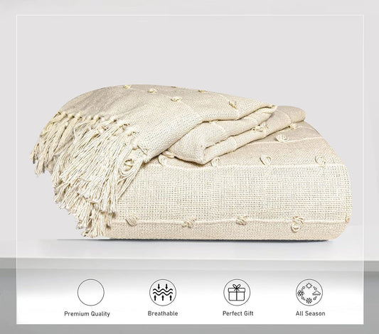 Pure Cotton Sofa Throw