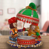 Rajasthani Raja Rani Puppet  Tea Light Candle Holder(Pack of 2)