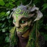 2907BA Tree Elf Headgear Full Face Halloween Cos Handsome Monster Forest Elf Mask Bar Haunted House NPC Props Men