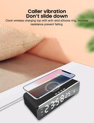 LED Electric Alarm Clock With Wireless Phone Charger