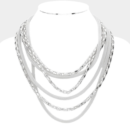 Multi-Layered Metal Necklace (Sold by 3Pcs=$39.99)
